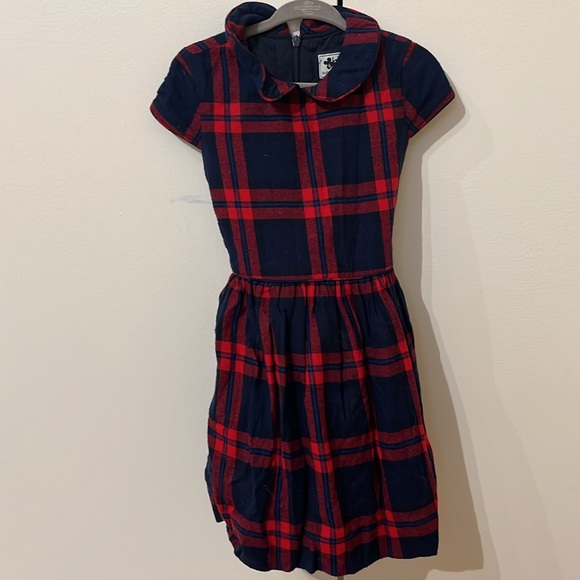 Size 4 Busy Bees Red and Navy Blue Girls Holiday Dress - Picture 2 of 3